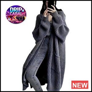 Oversized Chunky Knit Cardigan Long Sleeve Open Front Duster Cozy Winter